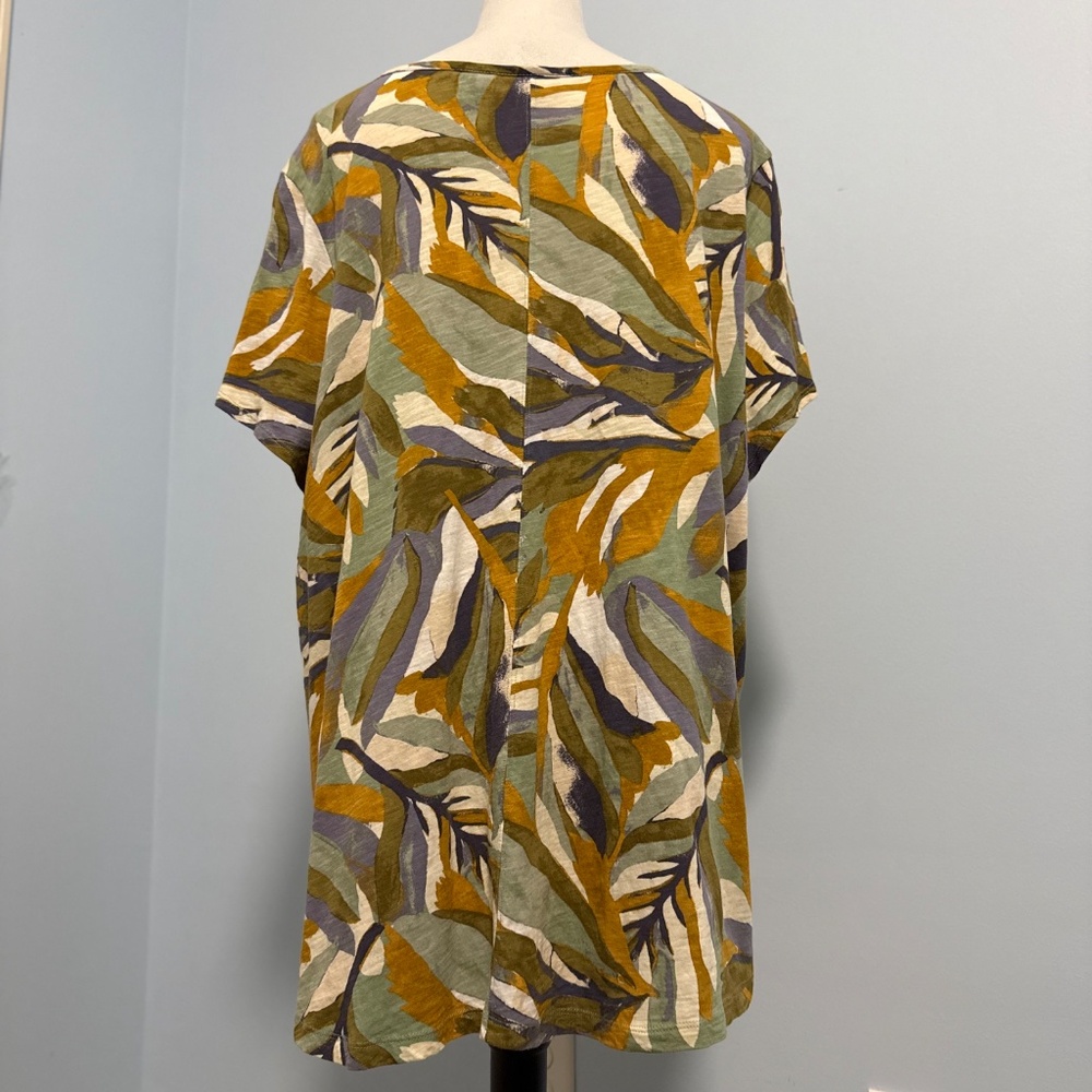 Rachel Zoe Women’s Plus short sleeve cotton tee knit tropical Size 3X - Picture 3 of 7